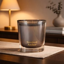 Smoked Amber Luxury Scented Candle 480g 2 Wick Glass Jar Approx 55hr Burn Time