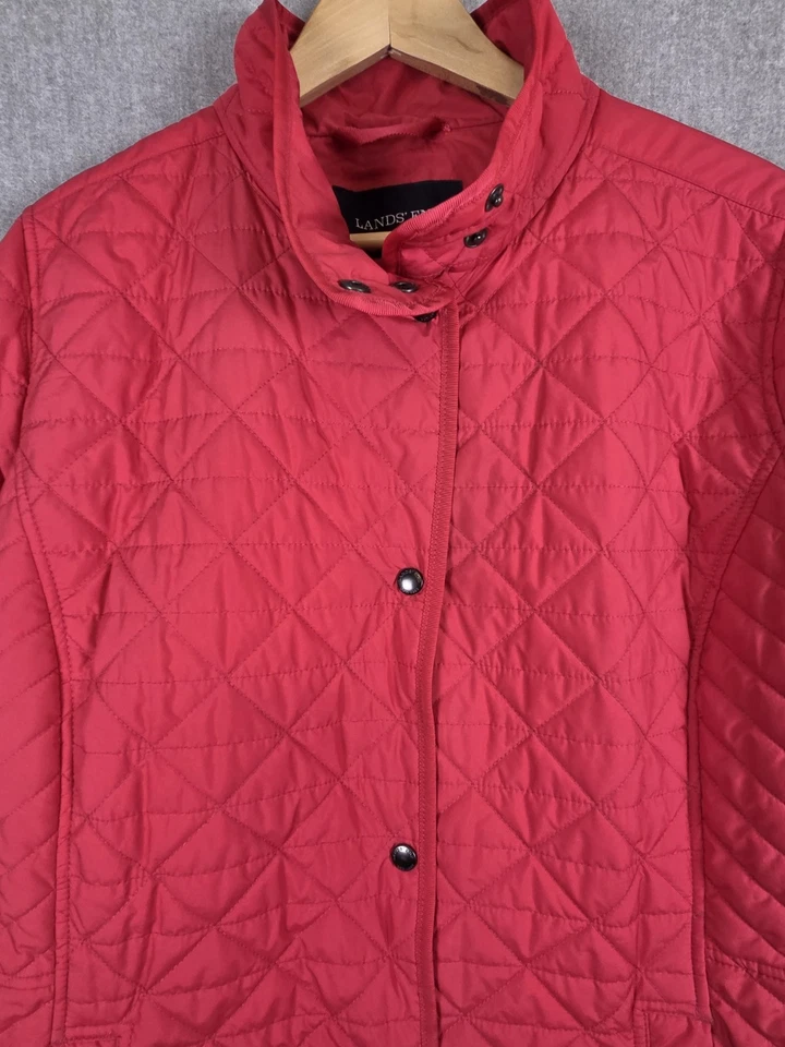 Abrigo Lands End Para Mujer 2X Primaloft Rosa Caliente Barbie Acolchado 3/4 Longitud A Presión Foto 2 de 4