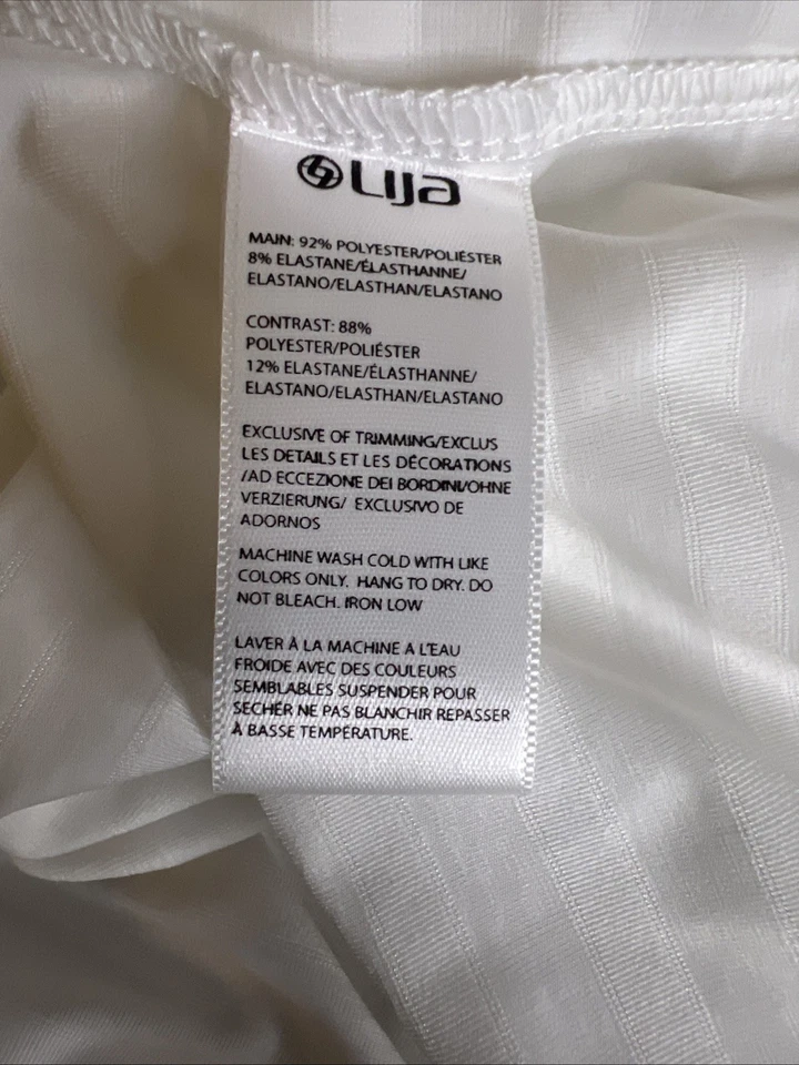 Regata Lija activewear malha traseira listra horizontal branca feminina tamanho: XSmall - Imagem 4 de 4