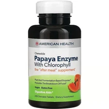 American Health Chewable Papaya Enzyme with Chlorophyll 250 Chwbls