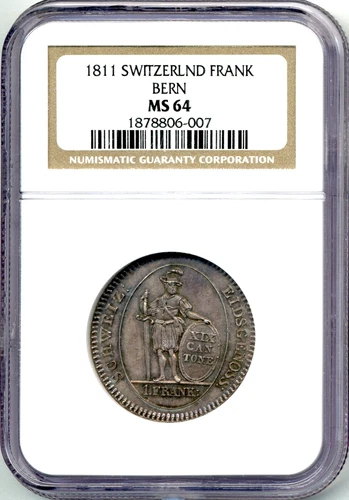 1811 Switzerland Franc, Canton of Bern - Choice Uncirculated, NGC MS64