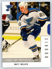 2002-03 Be a Player Memorabilia Matt Walker Rookie St. Louis Blues RC #311