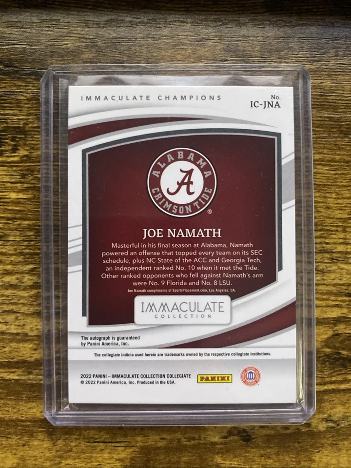 Panini Colección Inmaculada 2022 Colegiata Inmaculada Campeones Joe Namath/15 Foto 2 de 2