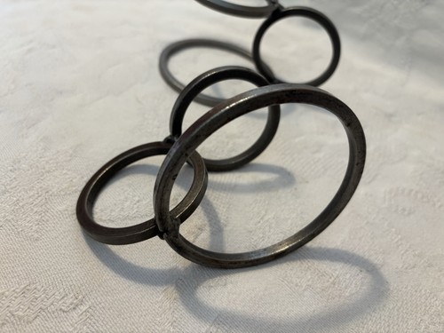 Rare Mid Century Minimalist 1960s Danish Metal & Glass Candleholders Candlestick - Bild 7 von 14