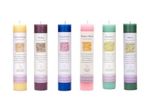 Crystal Journey Herbal Pillar Candle with Inspirational Labels - 6 Pack Posi...