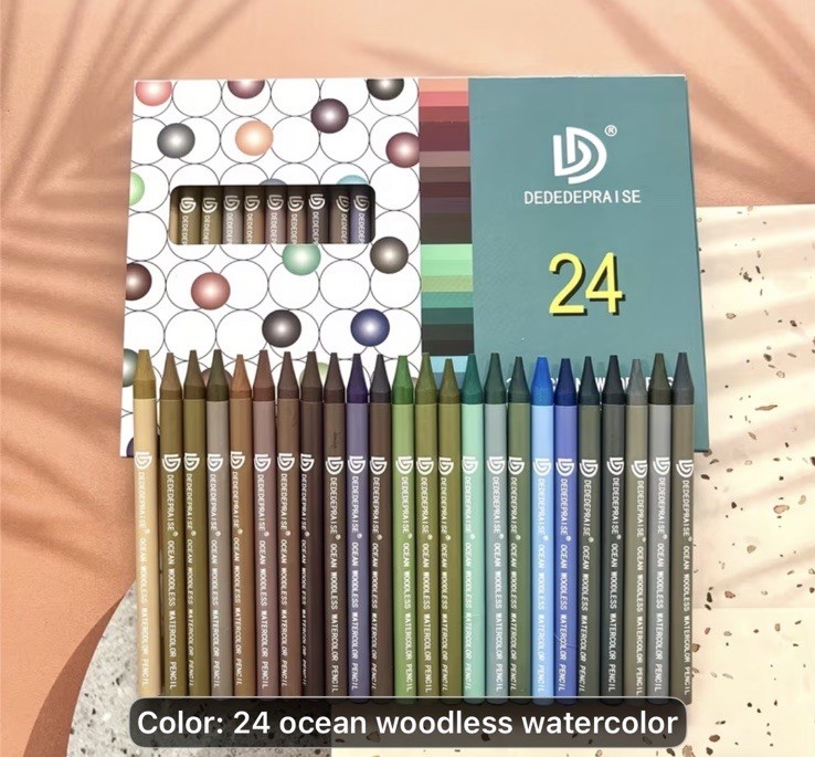 24 Ocean Woodless Watercolor Pencils New Shipping Included