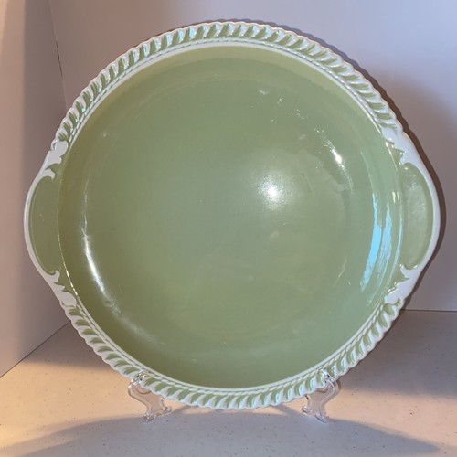 Harkerware Chesterton Gadroon Celadon/Olive/Sage Handled Cake Plate - Picture 3 of 5