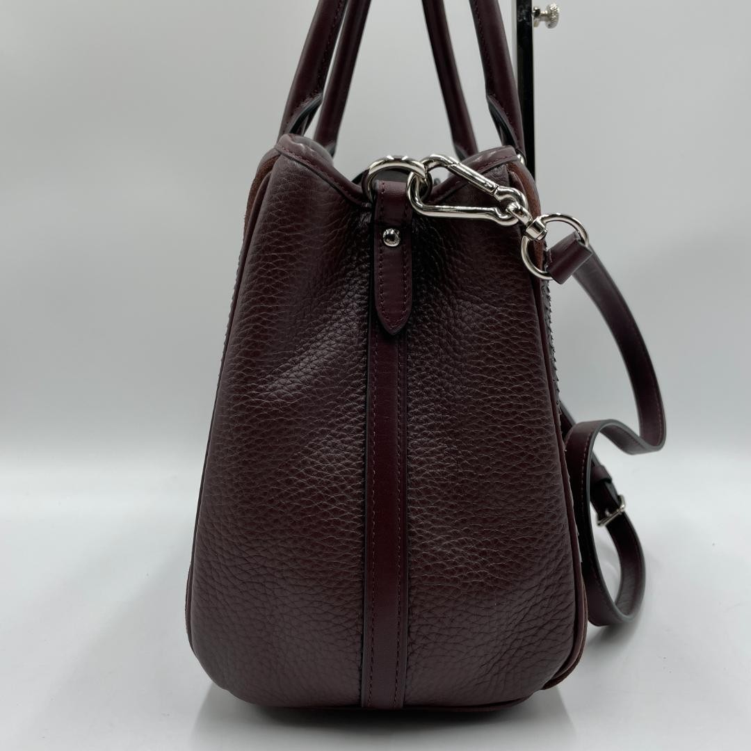 COACH Handbag Leather Brown Patchwork Python Patt… - image 4