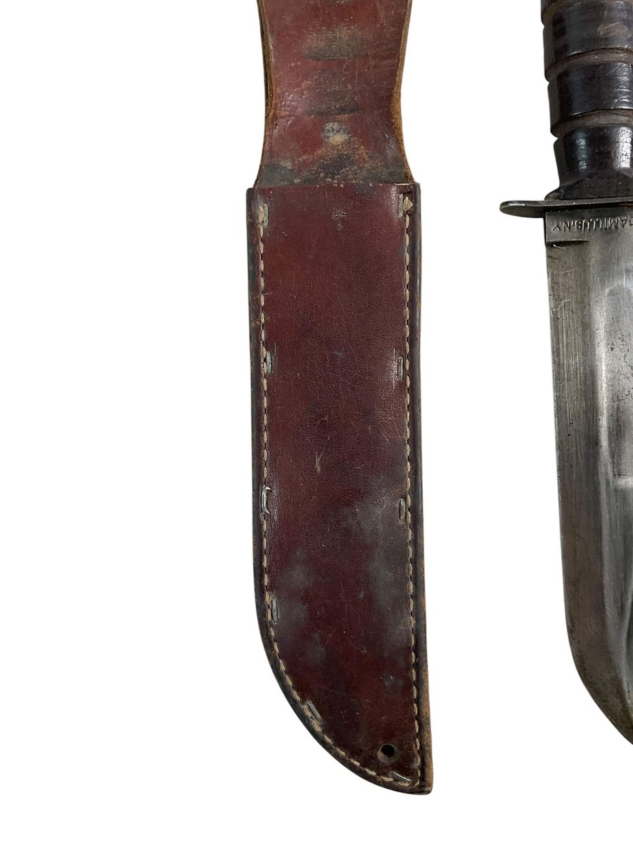 WW2 US USMC Ka-Bar Knife With Leather Scabbard Maker Camillus | eBay