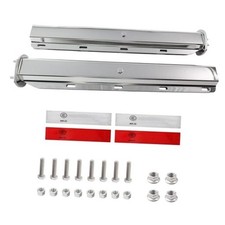 Straight Spring Loaded Mud Flap Hanger Bracket Set 2.5" Bolt Spacing 2 Chrome