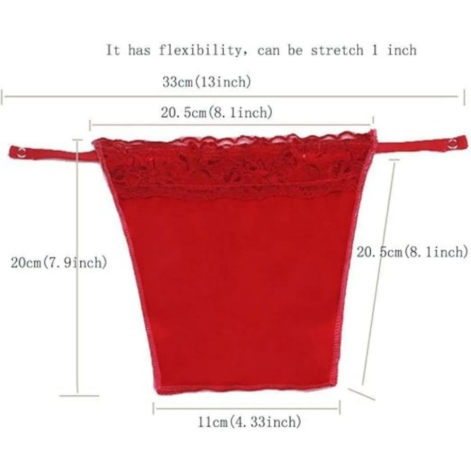 Paquete de 8 camisas de encaje con clip para mujer panel modesto superpuesto para corte bajo Foto 3 de 4