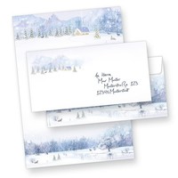 Motivpapier Set WeißE Weihnacht 25 Sets O.F. Briefpapier Set Komplett