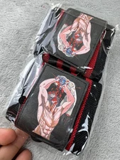 Anime BAKI Wrist Wraps Pair Black Red Adjustable Weightlifting Powerlifting Gym
