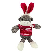 DAN DEE Collectors Choice 12" Sock Monkey Bunny Ears Plush Stuffed Animal Toy
