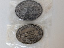 Railroad Savings and Loan 1986 and 1988 Belt Buckles - NEW