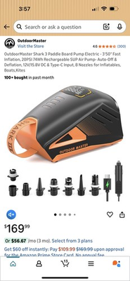 #ad Rechargeable SUP Electric Air Pump Deflatable Inflatable Pump SUP DC12V 110W $150.00