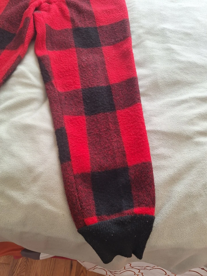 Vintage Wool Buffalo Plaid Hunting Pants Mens 34 36 Serval Zipper Lumberjack - Image 2 of 4