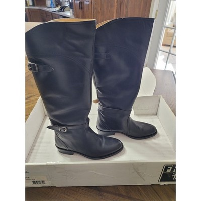 FRYE 77560 Dorado Riding Boots Black Leather Buckle Side Zip Women's 6.0 M