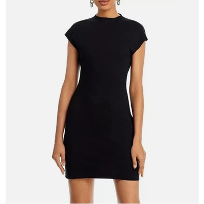 #ad #ad AQUA Ponte Knit Sheath Mini Dress Size M Black Bodycon Fitted Going Out NWT $39.99