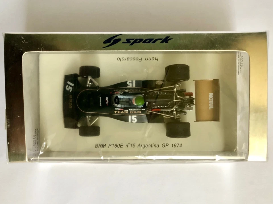 F1 1:43 Spark S1753 BRM P160E N°15 H.Pescarolo Argentina GP 1974, New - Immagine 2 di 3