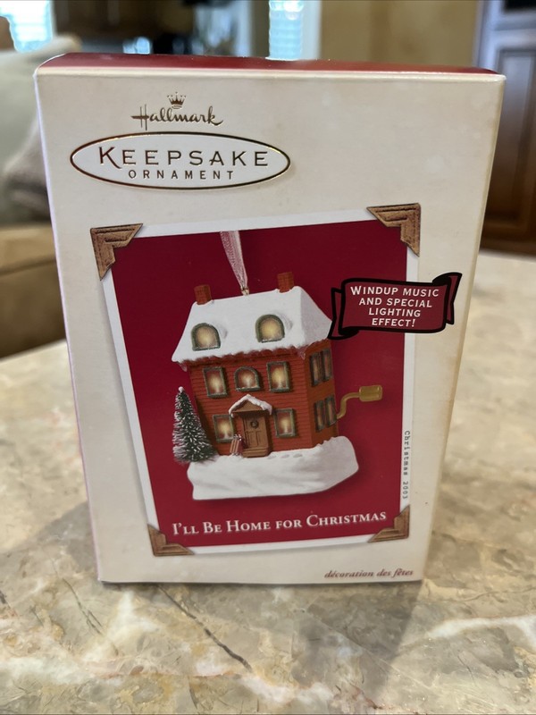 Hallmark,  I'll Be Home for Christmas Windup Music and Light Ornament, 2003