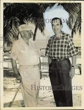 1958 Press Photo Harry Truman and Edward R. Murrow chat on CBS TV show