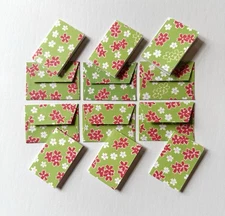 Set of 6 Origami Flower Pattern Miniature Note Cards with Envelopes.