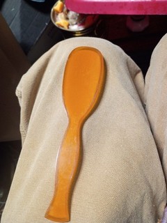 Vintage Decorative Yellow Vanity Brush with Floral Design