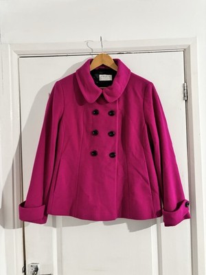Precis Petite Coat 14 Pink Wool & Cashmere Double Breasted Jacket Cottagecore 