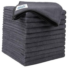 Microfiber Cleaning Cloth Pack.5 x.5 inch Microfiber 12.5 x 12.5 Inch 12 Grey