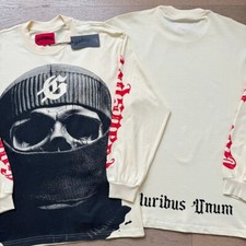 NEW Godspeed Masked Skull Print Logo tee men's washed Long sleeved T-shirt