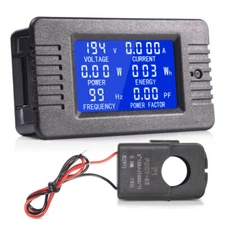 100A LCD Display Multimeter 80/260V AC Voltmeter Current Power Energy Monitor US