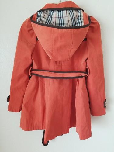 Richie House Girls Orange Belted Pleat Peacoat Jacket Size 6/7 - Picture 5 of 7