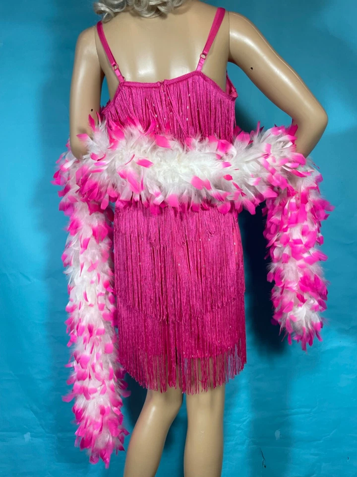 Disfraz Flapper en rosa intenso años 20 Gatsby Med. Foto 4 de 4