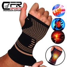 Copper Wrist Support Hand Brace Splint-Arthritis Carpal Tunnel Protector Glove