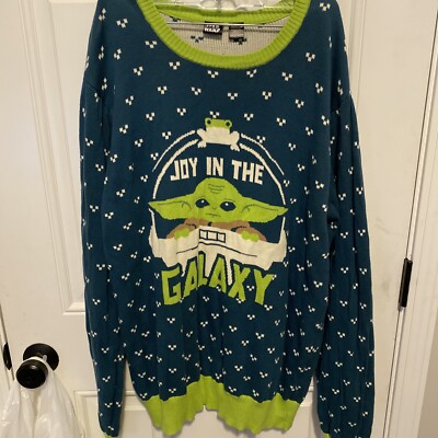 Star Wars Christmas Sweater Grogu Baby Yoda Joy In The Galaxy Size 2XL Men 