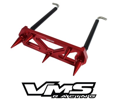 VMS RACING RED SPIKED BATTERY TIE DOWN BRACKET BRACE KIT W/ RODS FOR HONDA