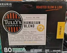 Tully's Coffee Hawaiian Blend K-Cup Pods (72 ct)Medium Roast,Caffeinated Coffee