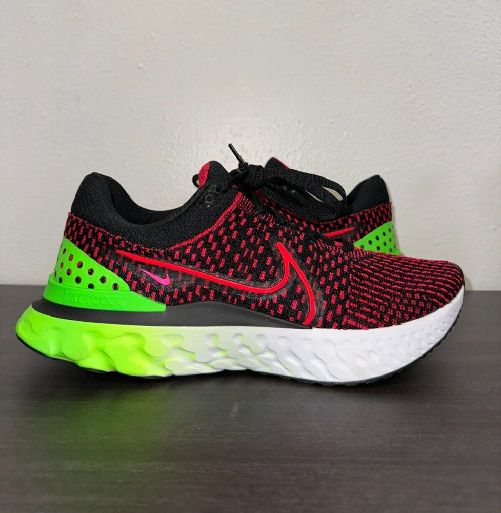 Nike React Infinity Run Flyknit FK Men's Running Shoes Black Red Watermelon DH5392-003 Size 9.5