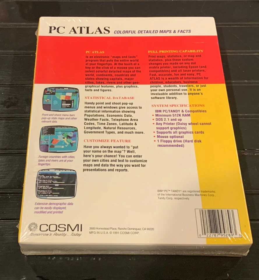 VINTAGE PC ATLAS Swift Professional -3.5"/5.25" 1991 BIG BOX VERSION -New/sealed - Image 2 of 4