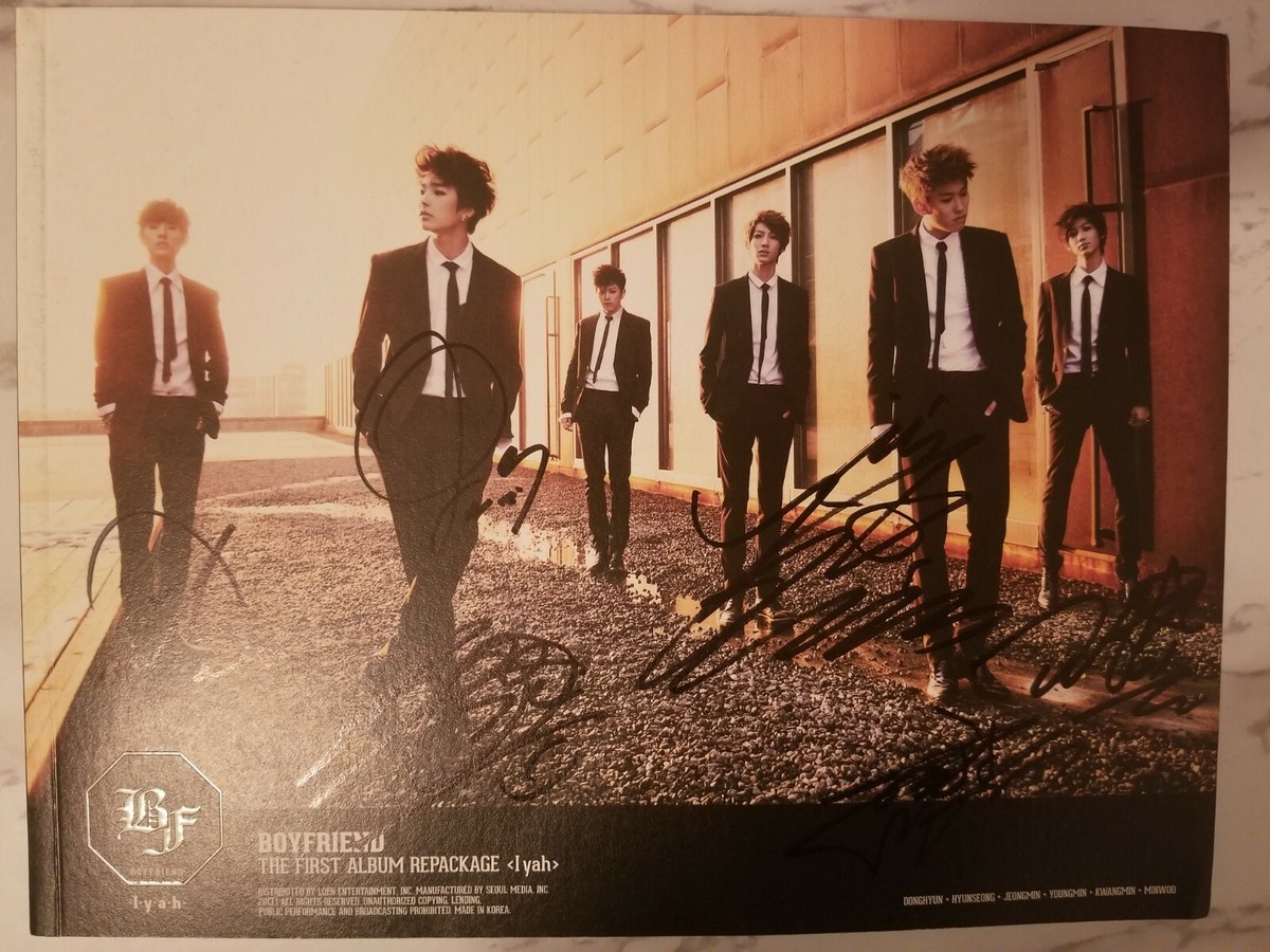 boyfriend 直筆サイン入り アルバム ALL MEMBER SIGNED BOYFRIEND [I YAH] 1st Repackage Album CD +
