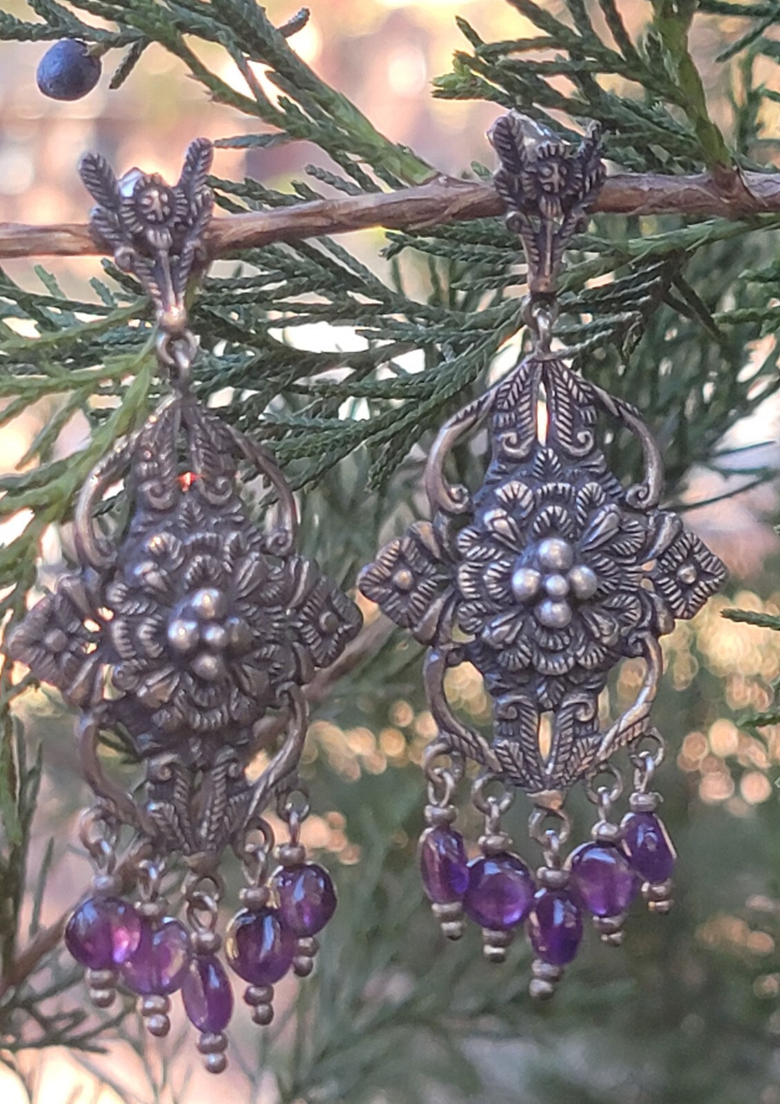 Stunning Peruvian Connection colonial silver earr… - image 9