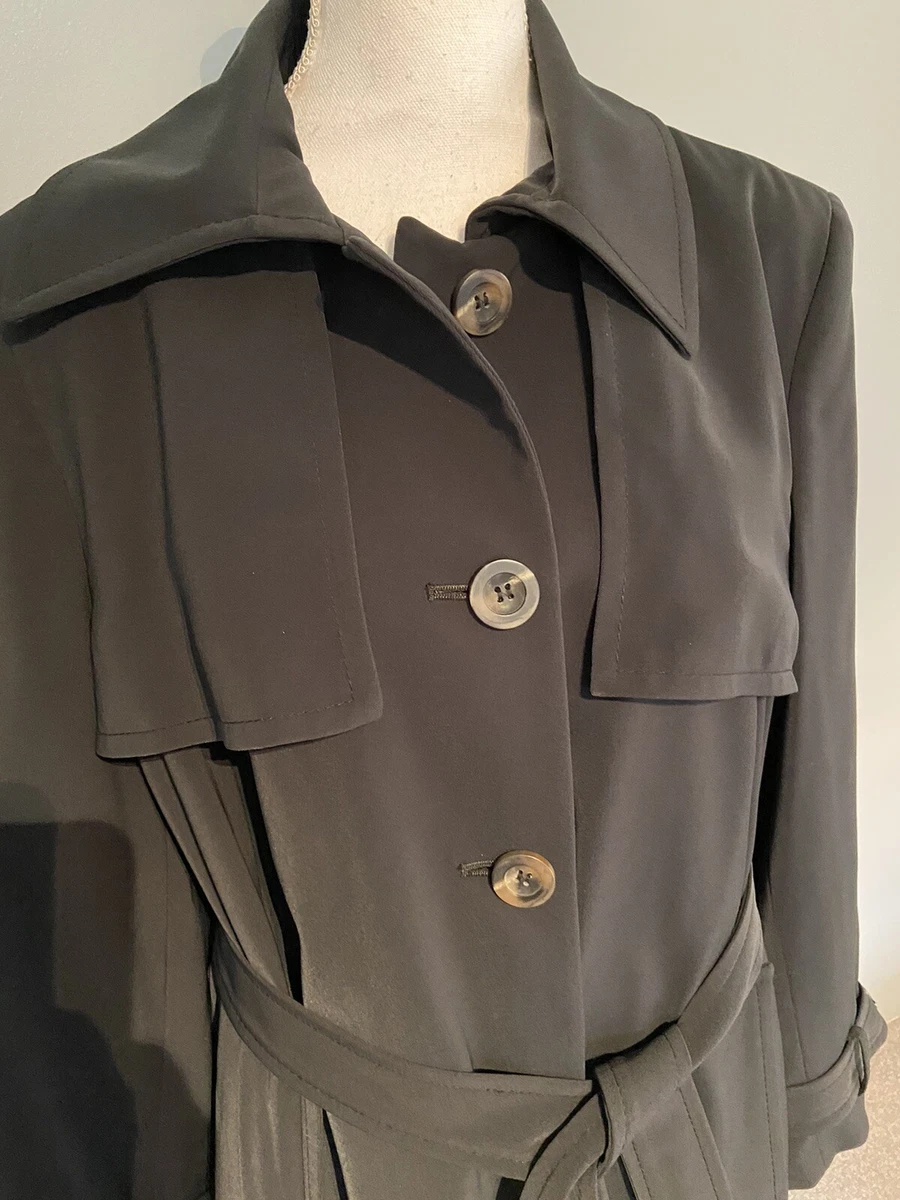 Anne Klein 12 Trench Coat Forest Green eBay