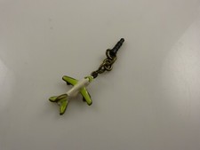 airplane air plane charm cell phone fits Ipad charm ear cap dust plug green whit