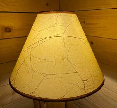Rustic Oiled Kraft Crackled Lamp Shade - No Lace - 14''