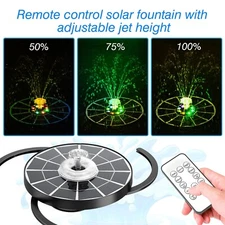 4W Solar Fountain Glass Bird Bath Fountains Pump Chargeable with 8 LED Lights