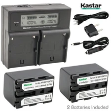 LCD Dual Fast Charger & 2 x Battery for Sony NP-QM71D CCD DCR DSR HDR HVR