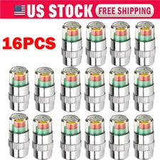 16x Car Auto Tire Pressure Monitor Valve Stem Cap Sensor Indicator Warn 36psi US
