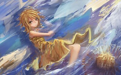 Anime girls isshiki iroha blonde yellow eyes Playmat Game Mat Desk