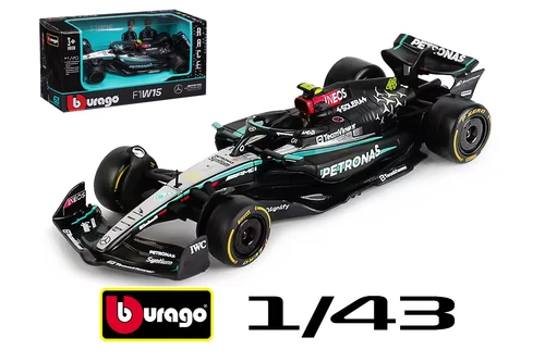 Lewis Hamilton #44 Mercedes F1 2024 W15 1/43 Scale Burago Action Figure